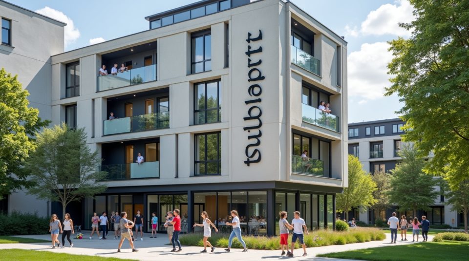 Étudiants profitant de la vie sur le campus avec Studapart