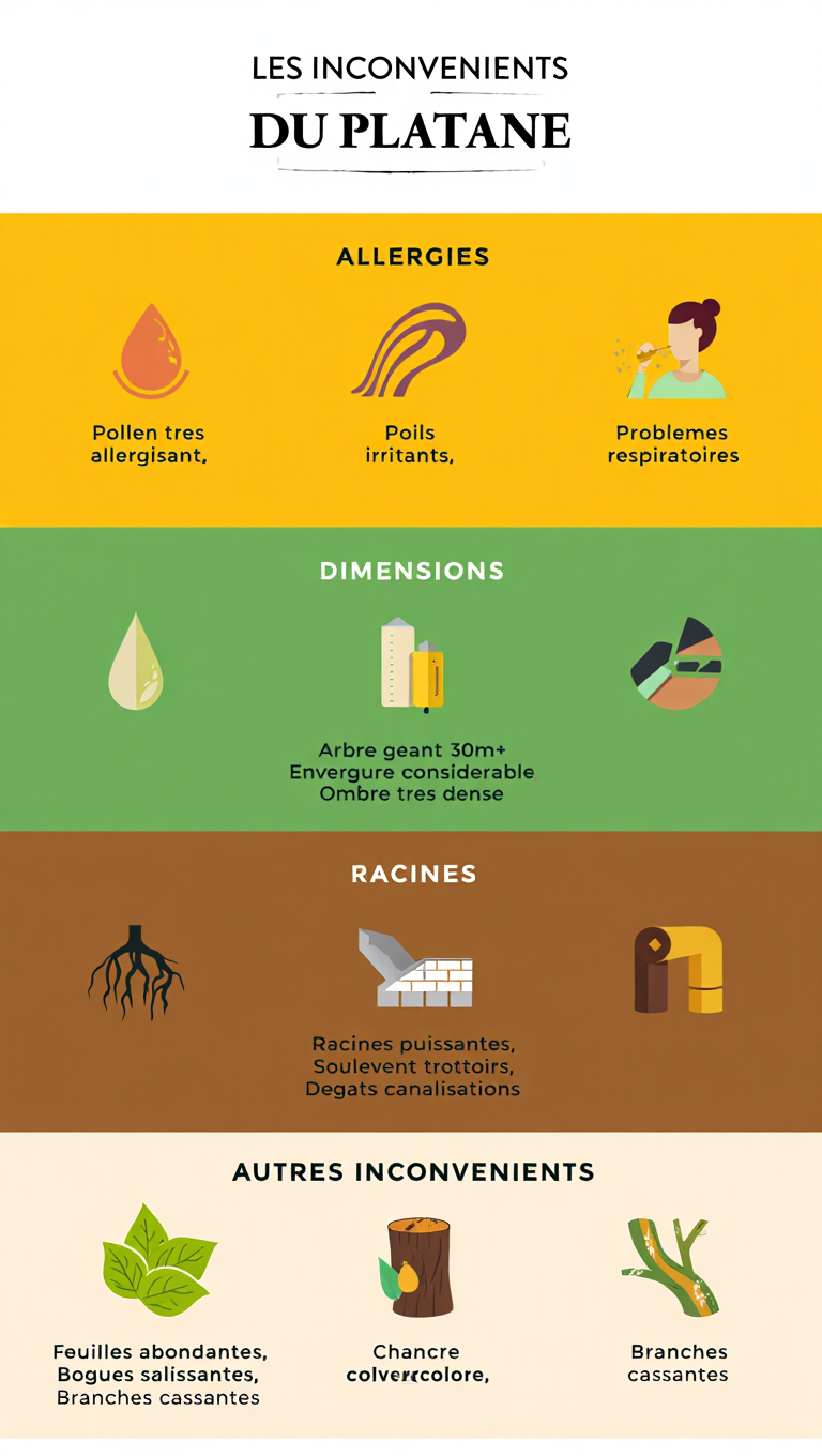Inconvénients du platane