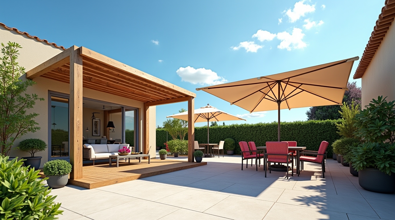 Comparaison de pergola, store et parasol pour ombrager votre terrasse.